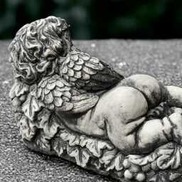 Stone Angel Garden Statue Concrete Spiritual Figure Outdoor Sculpture Serene Relaxing Decor Guardian Ornament Lover Gift - thumbnail 3