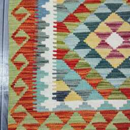 Kilim Rug Classic, Handmade Artisan Afghan Turkish Scandinavian Navajo Bohemian Wool Flatweave Multicolour 122x82 cm - thumbnail 4