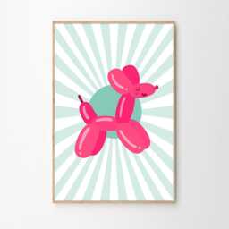 Balloon Dog Art Canvas Poster, Trendy Wall Art, Apartment Aesthetic Decor, Retro Home Printed Gift - thumbnail 2