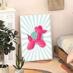 Balloon Dog Art Canvas Poster, Trendy Wall Art, Apartment Aesthetic Decor, Retro Home Printed Gift - thumbnail 3