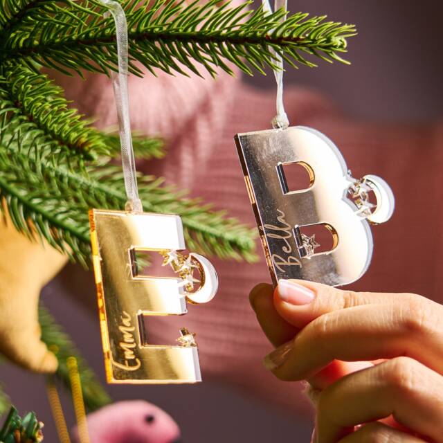 Personalised Mirrored Christmas Decoration - image 1