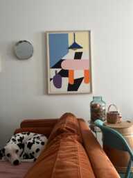 Framed 3D Textile Art Geometric Embroidery Wall Decor - thumbnail 1