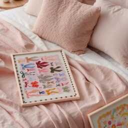 Colorful Bows Art Print Landscape Hand Drawn Coquette Home Decor - thumbnail 3