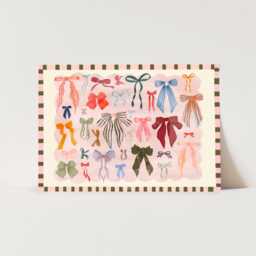 Colorful Bows Art Print Landscape Hand Drawn Coquette Home Decor - thumbnail 2