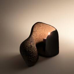 Textured Black Ceramic Candle Holder Sculptural Vase - thumbnail 3