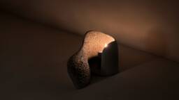 Textured Black Ceramic Candle Holder Sculptural Vase