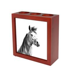 Arabian, Arab Horse - Wooden Stand For Candles/Pens With The Image Of A Horse New Collection - thumbnail 1