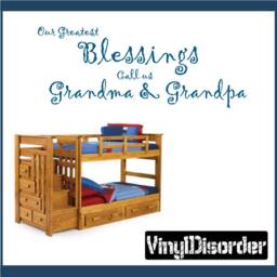 Our Greatest Blessings Call Us Grandma & Granpa - Vinyl Wall Decal Quotes Sticker Quotesfamily42Et - thumbnail 1