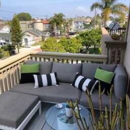 Black & Lime Green Outdoor Sunbrella?? Throw Pillow Cover in Color Block, Modern Cushion - thumbnail 3