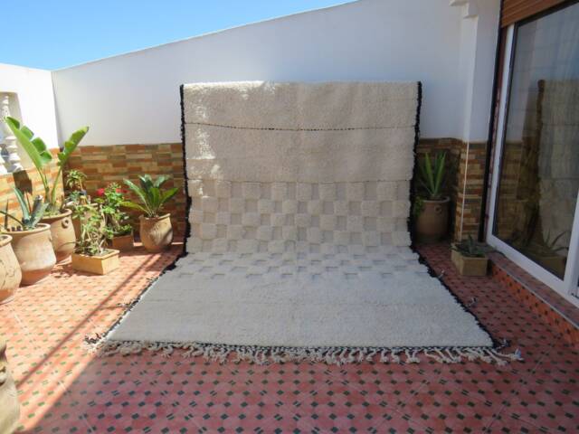 Moroccan Rug - Beni Ourain Sheep Wool Rug- Berber Vintage Custom Genuine Lamb Wool-Moroccan Rug - image 1