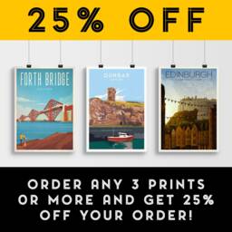 Dunbar Print - Travel Poster Firth Of Forth Harbour Scottish Wall Art Scotland Gift - thumbnail 2