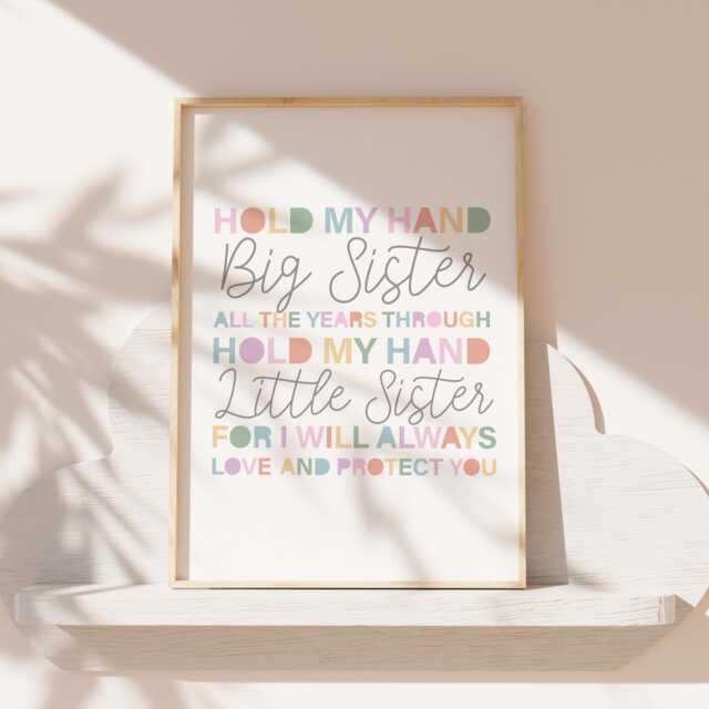 Sisters Make The Best Friends Print, Girls Bedroom Decor, Sister Wall Art, Prints, Playroom Sibling Prints - image 1