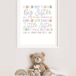 Sisters Make The Best Friends Print, Girls Bedroom Decor, Sister Wall Art, Prints, Playroom Sibling Prints - thumbnail 3
