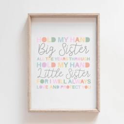 Sisters Make The Best Friends Print, Girls Bedroom Decor, Sister Wall Art, Prints, Playroom Sibling Prints - thumbnail 2
