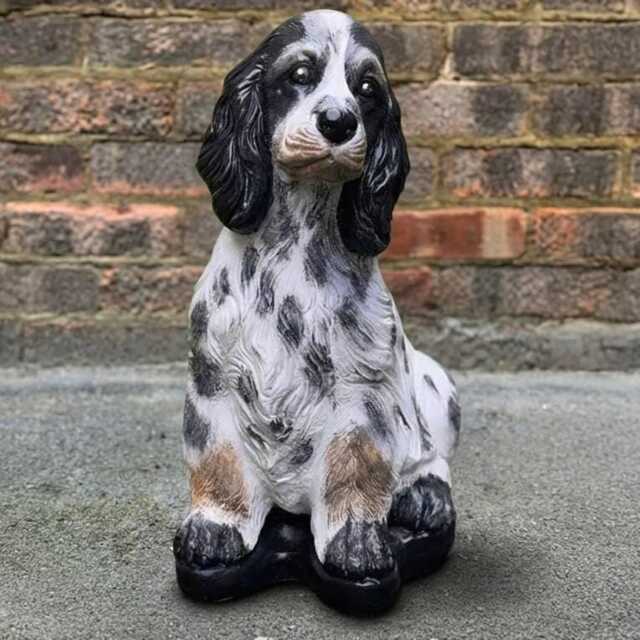 Stone Cocker Spaniel Statue Concrete Sculpture Cement Animal Decoration Handmade Ornament Dog Lover Gift Yard Art - image 1