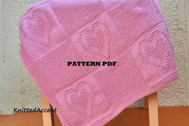 Easy Knit Baby Blanket Pattern Only in English , Written Instructions With Diagram - image 1