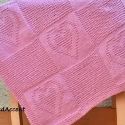 Easy Knit Baby Blanket Pattern Only in English , Written Instructions With Diagram - thumbnail 2