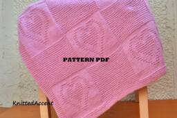 Easy Knit Baby Blanket Pattern Only in English , Written Instructions With Diagram