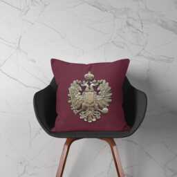 Coat Of Arms, Pillow Or Cover, Home Decoration, Interior Design, Elegant Decor, Austria, Burgundy, Double Headed Eagles, Men's Gift