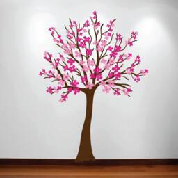 Large Wall Tree Nursery Decal Dogwood Magnolia Cherry Blossom Flowers 1116 - 6 Feet Tall - thumbnail 3