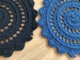 Natural Cotton Round Rug - Crochet Floor Decor For Minimalist Interiors - thumbnail 1