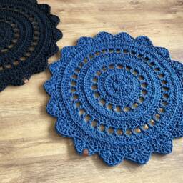 Natural Cotton Round Rug - Crochet Floor Decor For Minimalist Interiors - thumbnail 3