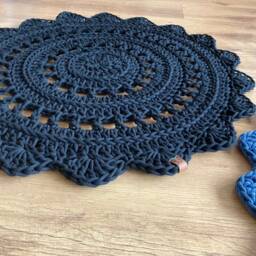 Natural Cotton Round Rug - Crochet Floor Decor For Minimalist Interiors - thumbnail 2