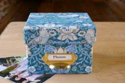 William Morris Photo Box Strawberry Thief Teal, Handmade in England