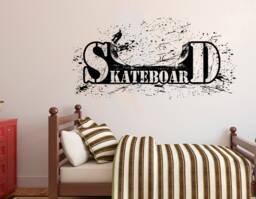Skateboard Wall Decal Kids Room Decor, Removable Vinyl Sticker 1783 - thumbnail 1