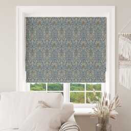 Custom Made To Measure Roman Blind Shade William Morris Snakeshead Denim Hand Crafted - thumbnail 1