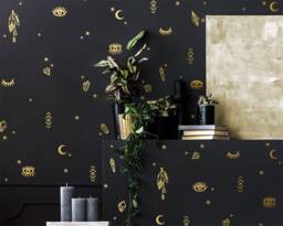 Mystical Charms Wall Decals - Boho Decals, Eye Talisman Magic Crystals Gems Gift For Her - thumbnail 1