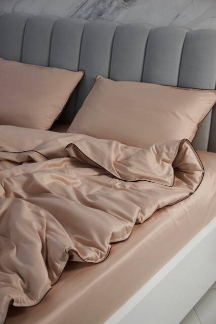 Beige Sateen Duvet Cover 100% Cotton 300Tc, All Sizes - image 1