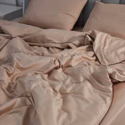 Beige Sateen Duvet Cover 100% Cotton 300Tc, All Sizes - thumbnail 3