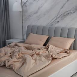 Beige Sateen Duvet Cover 100% Cotton 300Tc, All Sizes - thumbnail 2