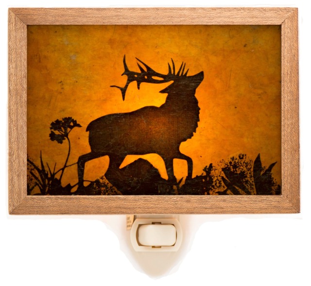 Majestic Elk Handmade Mica Night Light - Soft Glow Plug-In Lighting For Home Whimsical