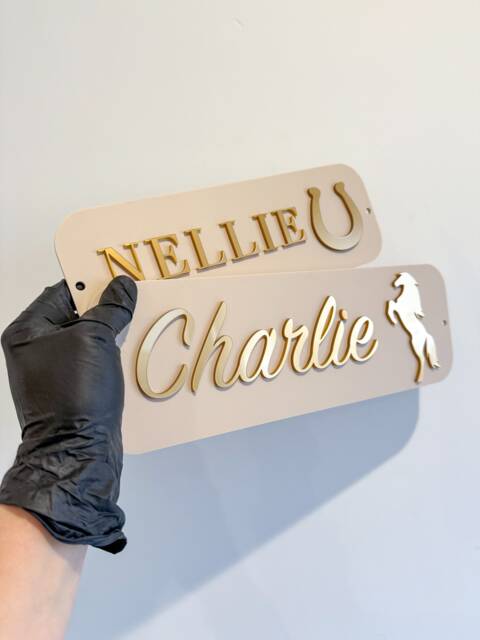 Stable Sign - Acrylic Stall Name Plate Horse Door - image 1