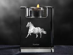 Noriker - Crystal Candlestick With Horse, Souvenir, Decoration, Limited Edition, Collection - thumbnail 1