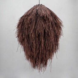 "Handwoven Rattan Pendant Light, Rustic Ceiling Romantic Style Lighting, Lampshde W15"" X H19.7" - thumbnail 2