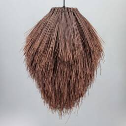 "Handwoven Rattan Pendant Light, Rustic Ceiling Romantic Style Lighting, Lampshde W15"" X H19.7" - thumbnail 3