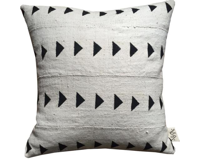 Meroe White Mud Cloth/ African Mudcloth Pillow Covers - Various Sizes - image 1
