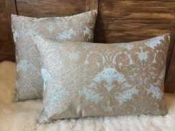 Decorative Jacquard Cushions - Blue Or Light Blue, Elegant & Sophisticated, Classic Ornaments, High-Quality Weave, Baroque Style - thumbnail 1