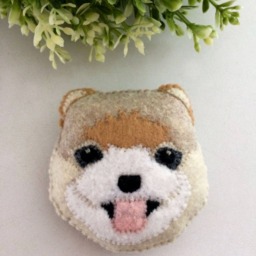 Dog Cushion, Shih Tzu, Pomeranian Pillow, Felt Machine Embroidered, Gift For Dog Lover, Decorative Throw Cushion, Pillow - thumbnail 3