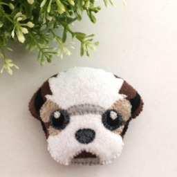 Dog Cushion, Shih Tzu, Pomeranian Pillow, Felt Machine Embroidered, Gift For Dog Lover, Decorative Throw Cushion, Pillow - thumbnail 2