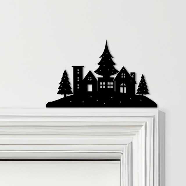 Door Topper Christmas Decor Trees Houses Various Colours Decorative Sign - Novelty Wall Decor, Frame Art, Art - image 1