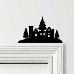 Door Topper Christmas Decor Trees Houses Various Colours Decorative Sign - Novelty Wall Decor, Frame Art, Art - thumbnail 1
