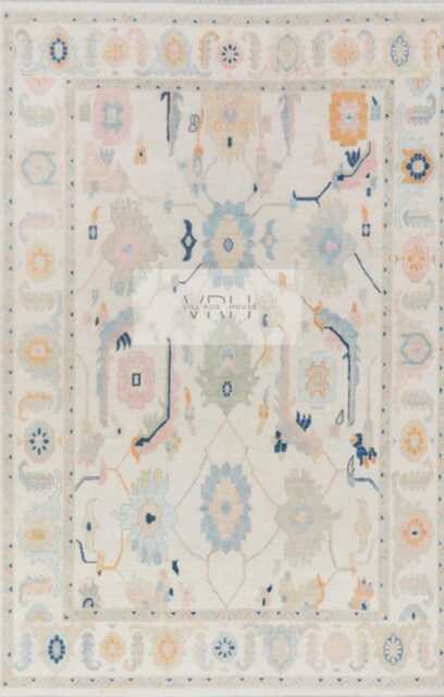 Cream Modern Oushak Hand Knotted Rug 4x6, 5x8, 6x9, 8x10, 9x12, 10x14 Ft Handmade Rugs For Living Room - Antique Ethnic Rug - image 1