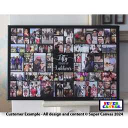 Happy 50Th Birthday Personalised Mum Dad 56 Photo Party Display Board Picture Collage Wall Art Framed Canvas Print Handmade Gift - thumbnail 1
