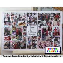 Happy 50Th Birthday Personalised Mum Dad 56 Photo Party Display Board Picture Collage Wall Art Framed Canvas Print Handmade Gift - thumbnail 4