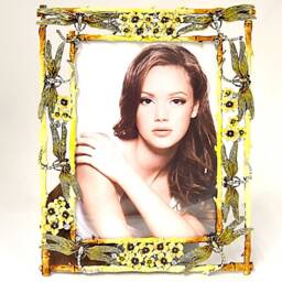 Ciel Collectables Floral Dragonfly Picture Frame Made By Hand With Austrian Crystals - thumbnail 3