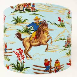Cowboy Lampshade, Wild West Light Shade, For Table Or Ceiling Lights, American Ranch Style